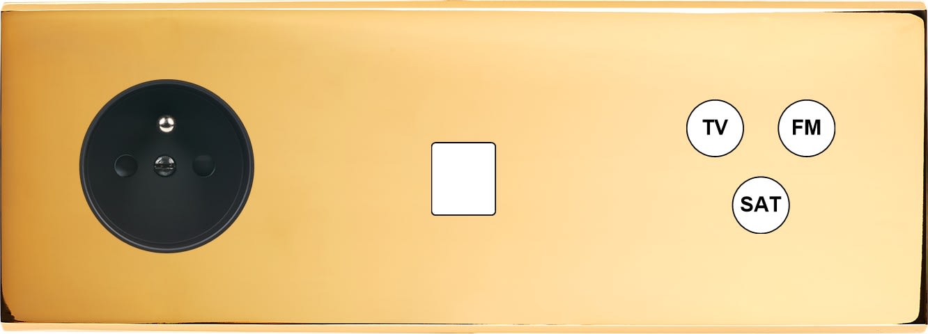 MODELEC - Façade Confidence Laiton Or Miroir Triple Horizontale PC M1 C3