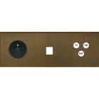 MODELEC - Façade Empreintes ANGLE Vieux Bronze Triple Horiz Prise de Courant 1 Média C3 M