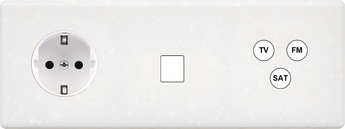 MODELEC - Façade Hitera Terrazzo Blanc Triple Horizontale PCK M1 C3