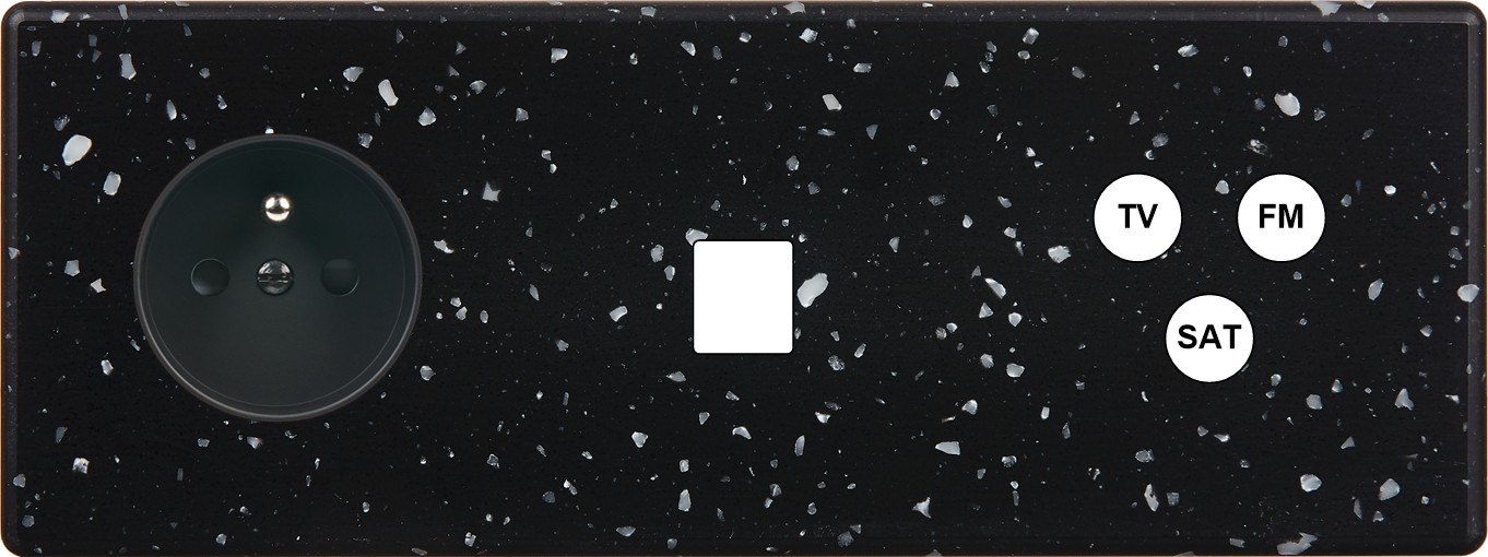 MODELEC - Façade Hitera Terrazzo Noir Triple Horizontale PC M1 C3