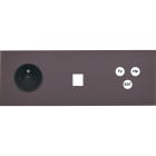 MODELEC - Façade Désir Anthracite Mat Triple Horizontale PC 1 Media Tv-Fm-Sat