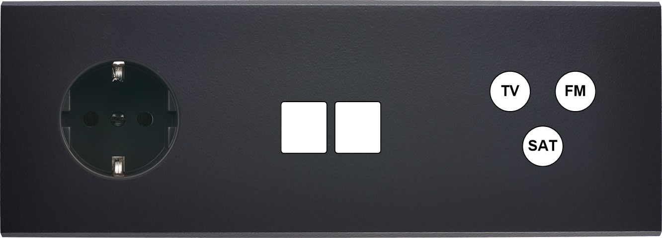 MODELEC - Façade Confidence Laiton Noir Mat Triple Horizontale PCK M2 C3