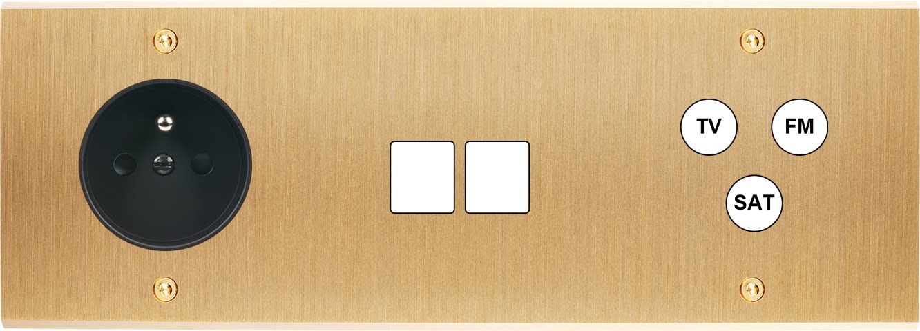 MODELEC - Façade Confidence Laiton Brosse Triple Horizontale PC M2 C3 à Vis