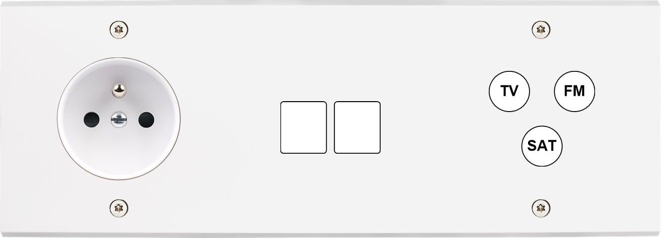 MODELEC - Façade Confidence Laiton Blanc Mat Triple Horizontale PC M2 C3 à Vis