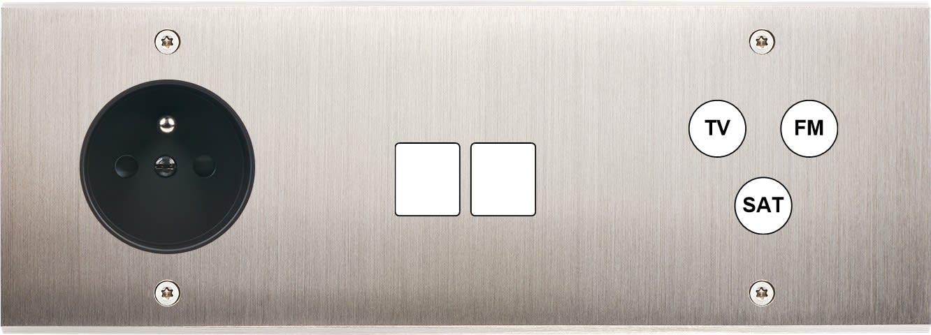 MODELEC - Façade Confidence Laiton Nickel Satine Triple Horizontale PC M2 C3 à Vis