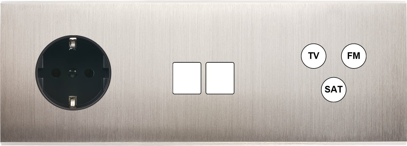 MODELEC - Façade Confidence Laiton Nickel Satine Triple Horizontale Pckm2C3