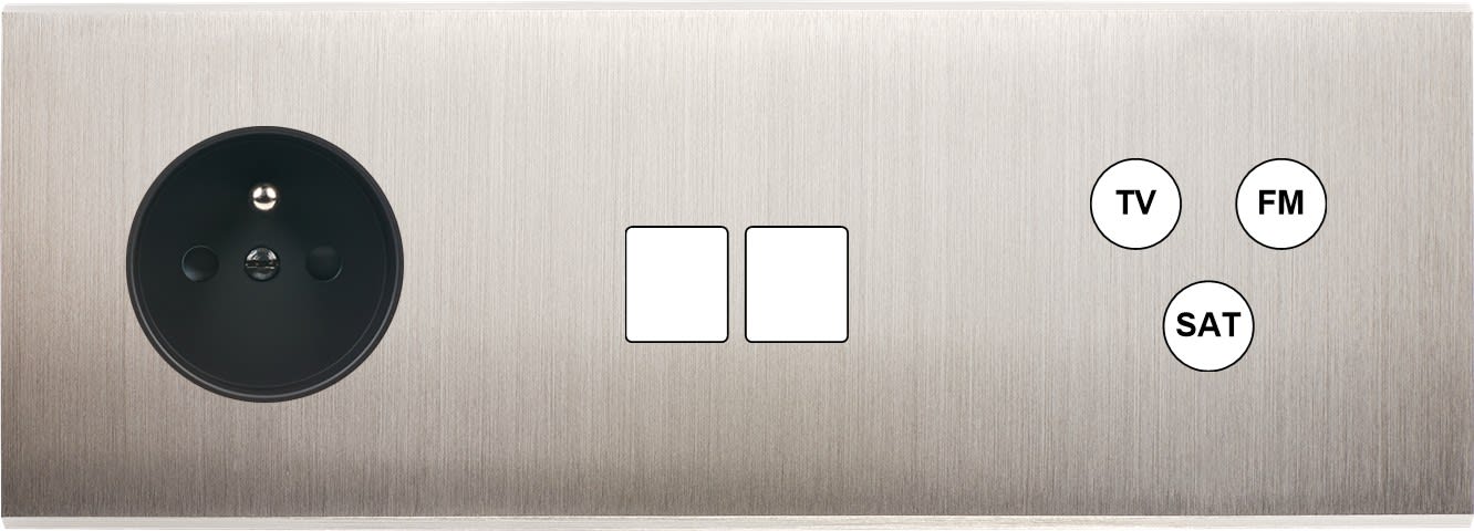 MODELEC - Façade Confidence Laiton Nickel Satine Triple Horizontale PC M2 C3