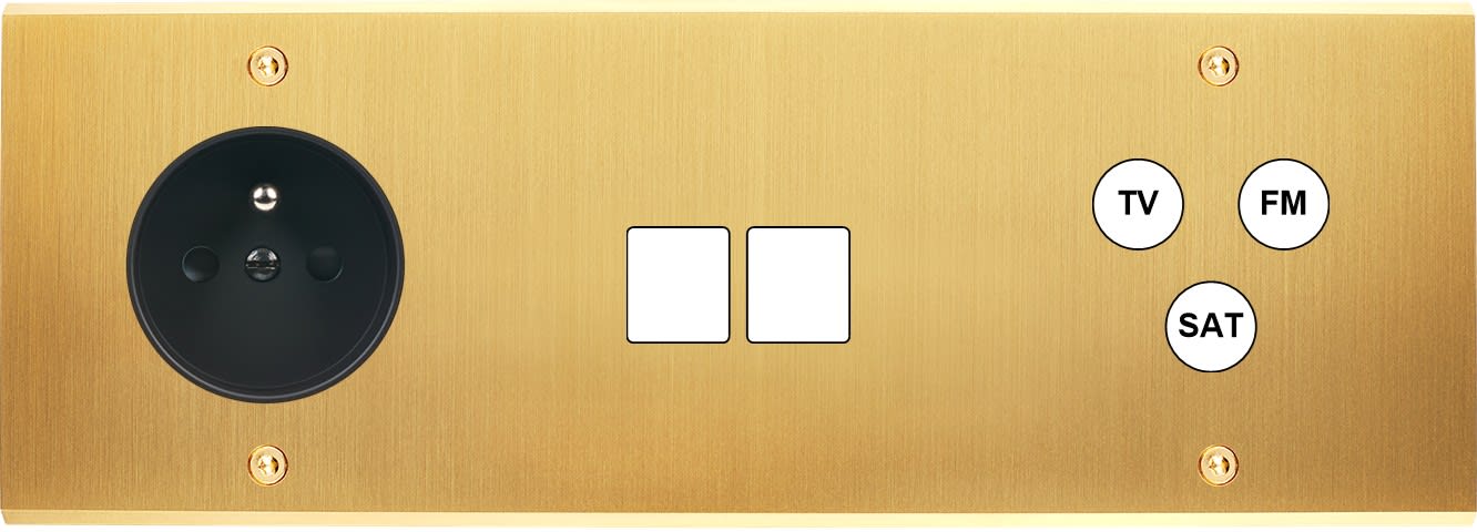 MODELEC - Façade Confidence Laiton Satine Triple Horizontale PC M2 C3 à Vis