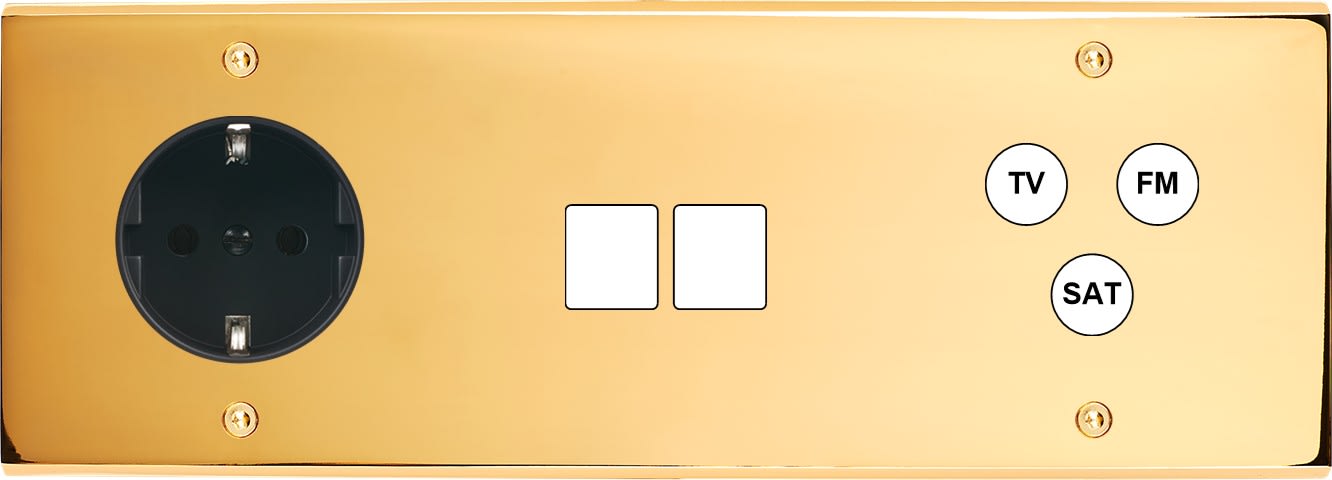 MODELEC - Façade Confidence Laiton Or Miroir Triple Horizontale PCK M2 C3 Vis