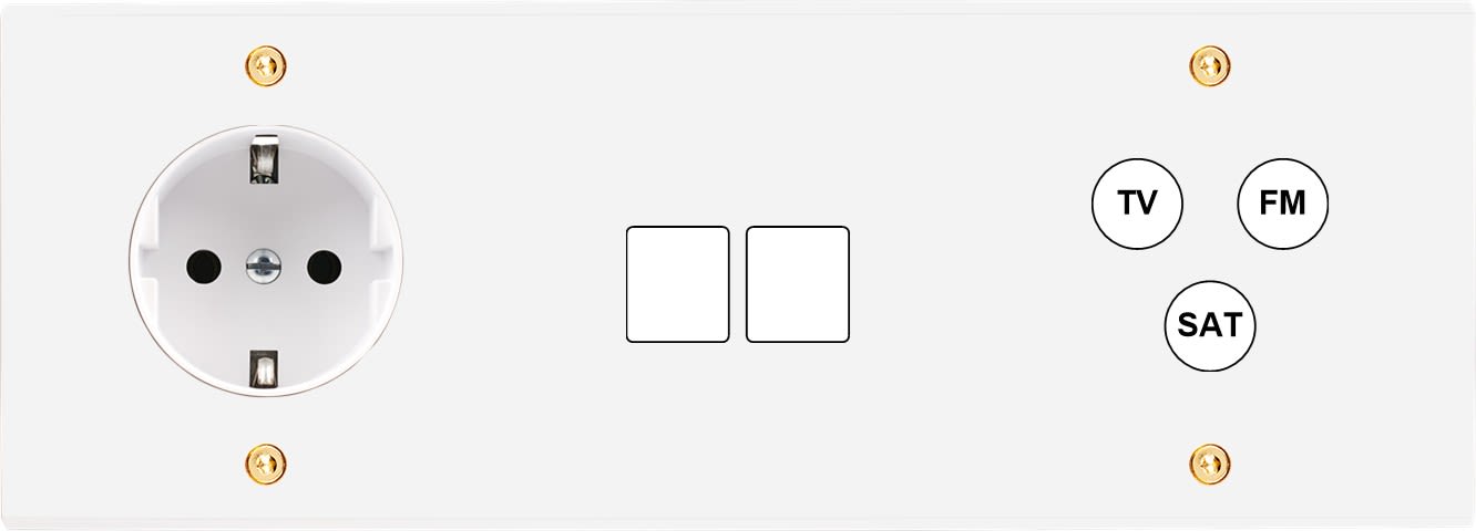 MODELEC - Façade Confidence Laiton Blanc Email Triple Horizontale Pckm2C3 V