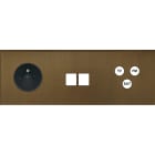 MODELEC - Façade Empreintes ANGLE Vieux Bronze Triple Horizontale Prise de Courant M2 C3 M