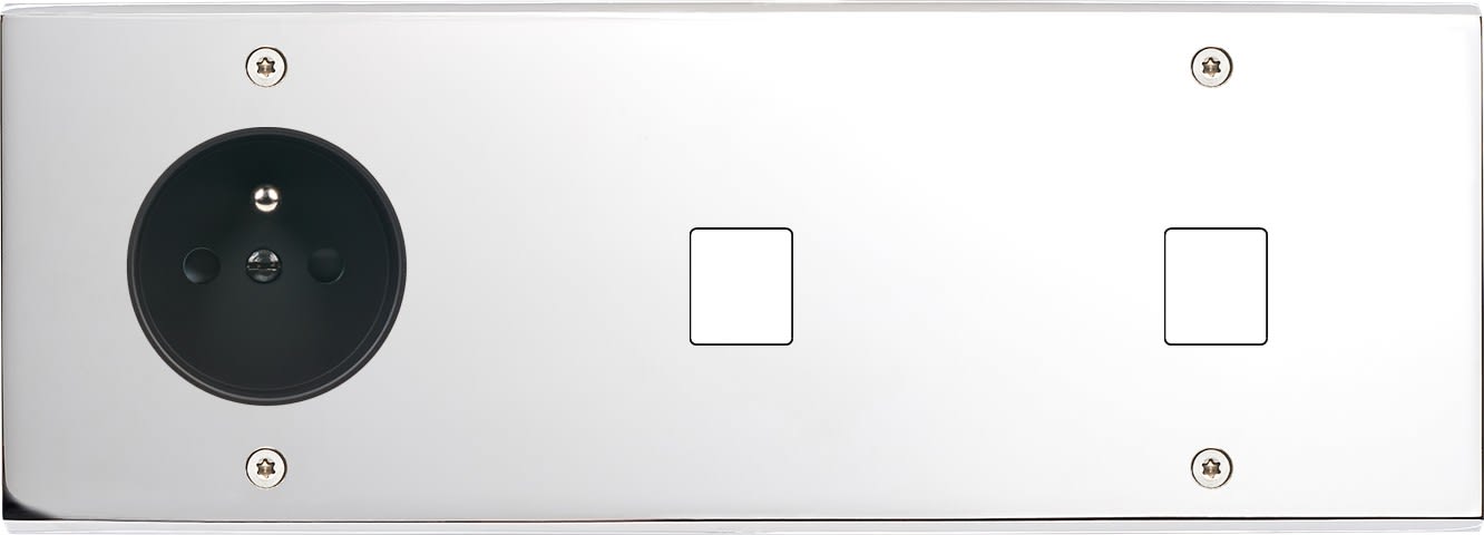 MODELEC - Façade Confidence Laiton Chrome Triple Horizontale PC M1 M1 à Vis