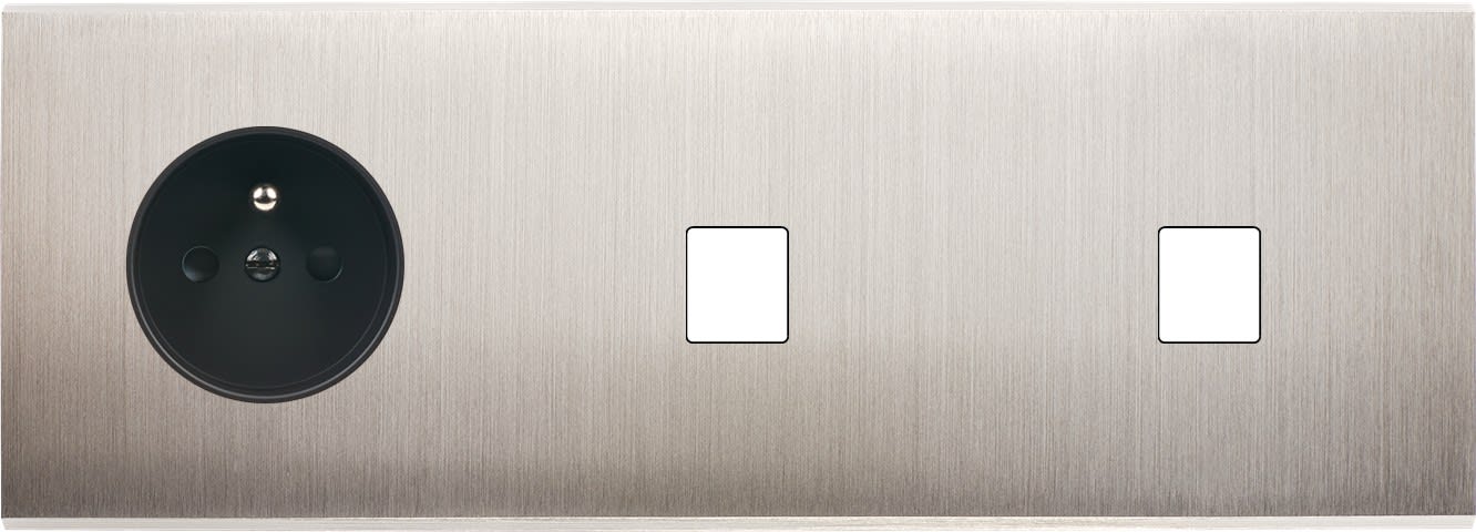 MODELEC - Façade Confidence Laiton Nickel Satine Triple Horizontale PC M1 M1