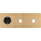 MODELEC - Façade "M" Laiton Sable Triple Horizonta 1 Prise Schuko 1 Media 1 Media magnétiq