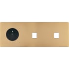 MODELEC - Façade "M" Laiton Sable Triple Horizontale R1 1 Media 1 Media magnétique