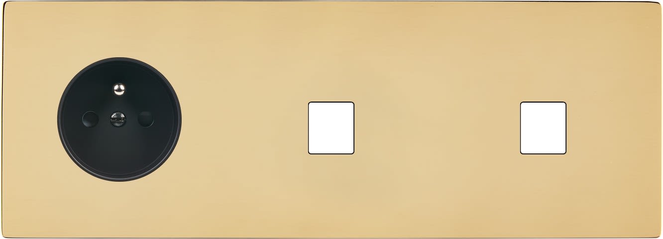 MODELEC - Façade "M" Laiton Miroir Triple Horizontale R1 1 Media 1 Media magnétique