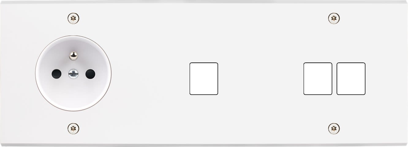 MODELEC - Façade Confidence Laiton Blanc Mat Triple Horizontale PC M1 M2 à Vis