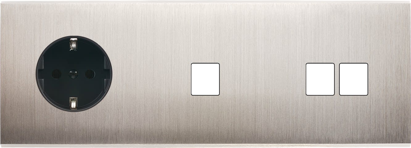 MODELEC - Façade Confidence Laiton Nickel Satine Triple Horizontale Pckm1M2