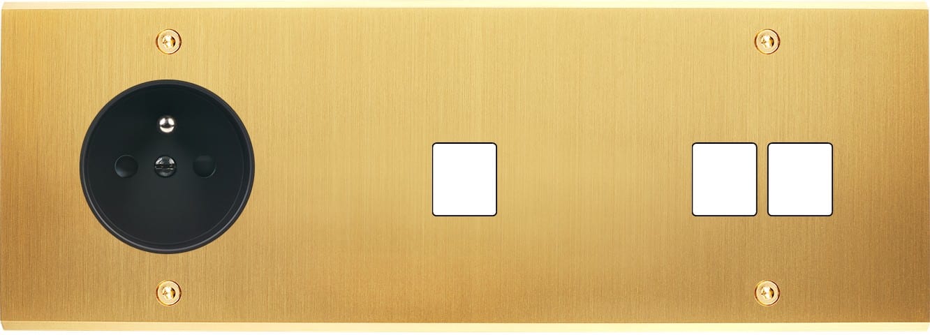 MODELEC - Façade Confidence Laiton Satine Triple Horizontale PC M1 M2 à Vis