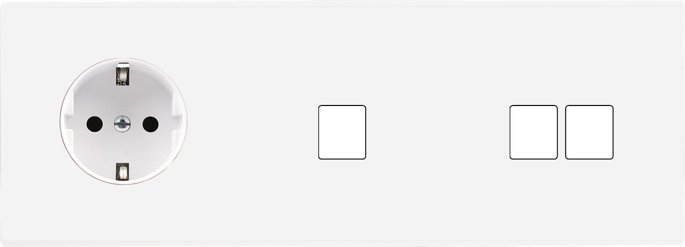 MODELEC - Façade Confidence Laiton Blanc Email Triple Horizontale PCK M1 M2