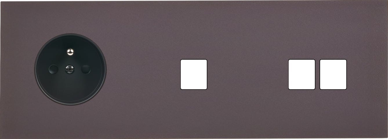 MODELEC - Façade Désir Anthracite Mat Triple Horizontale PC 1 Media 2 Medias