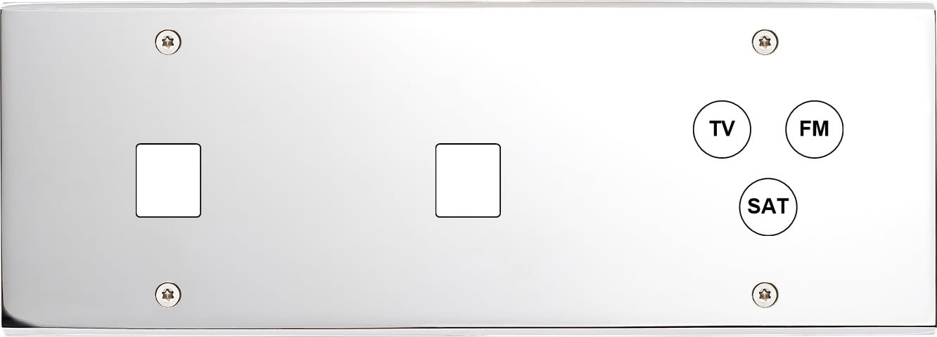 MODELEC - Façade Confidence Laiton Chrome Triple Horizontale M1 M1 C3 à Vis