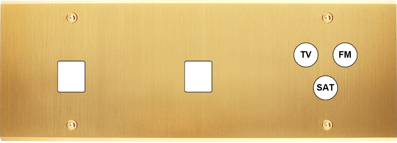 MODELEC - Façade Confidence Laiton Satine Triple Horizontale M1 M1 C3 à Vis