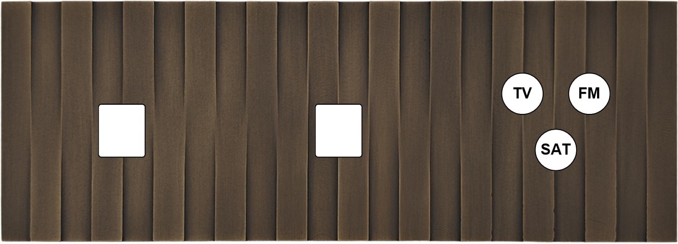 MODELEC - Façade Empreintes LIGNE Vieux Bronze Tripl Horiz 1 Média 1 Média Prise TV FM SAT