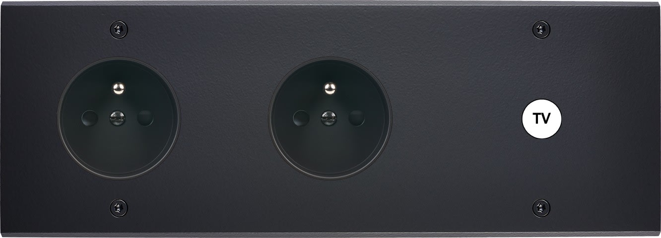 MODELEC - Façade Confidence Laiton Noir Mat Triple Horizontale PC Pc C1 à Vis