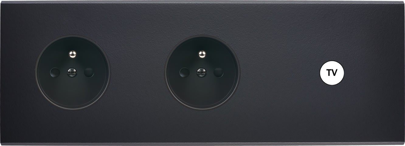 MODELEC - Façade Confidence Laiton Noir Mat Triple Horizontale PC Pc C1