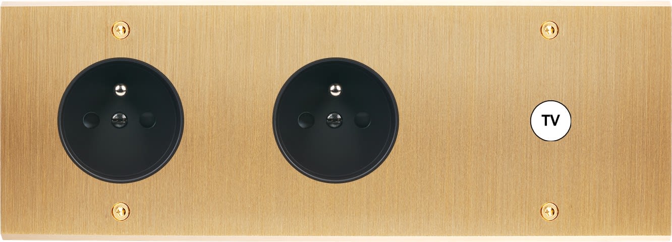 MODELEC - Façade Confidence Laiton Brosse Triple Horizontale PC Pc C1 à Vis