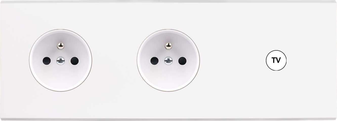 MODELEC - Façade Confidence Laiton Blanc Mat Triple Horizontale PC Pc C1