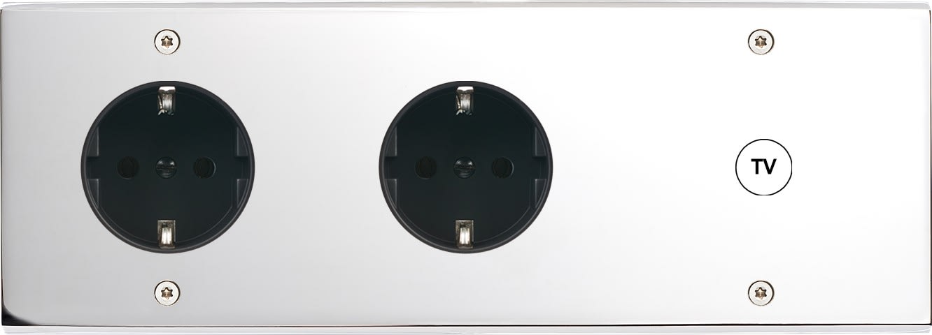 MODELEC - Façade Confidence Laiton Chrome Miroir Triple Horizontale PCK Pck C1 à Vis