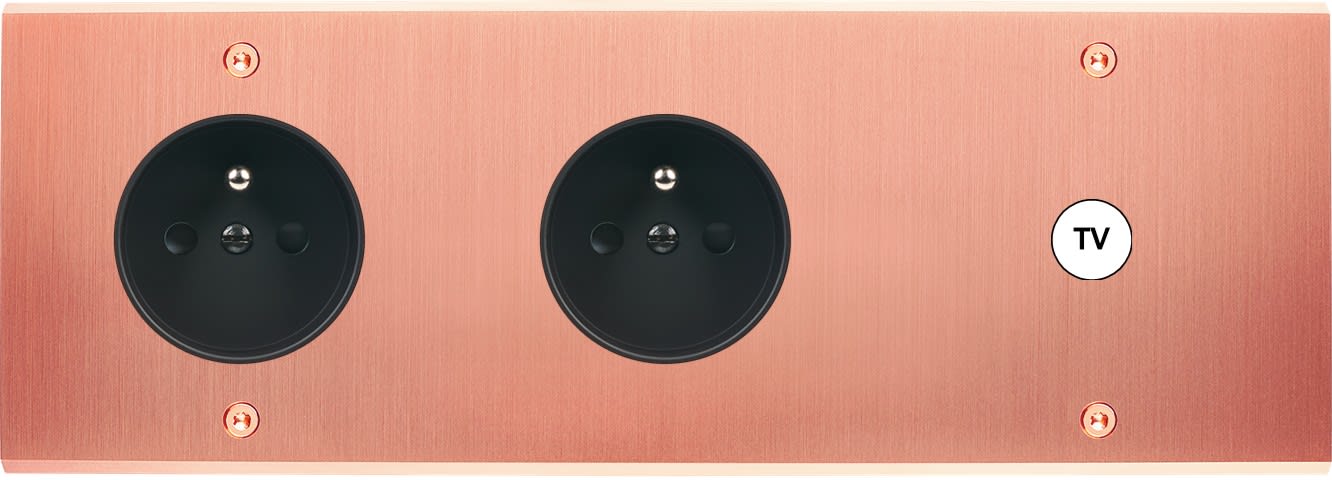 MODELEC - Façade Confidence Laiton Cuivre Satine Triple Horizontale PC Pc C1 à Vis