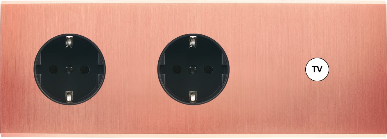 MODELEC - Façade Confidence Laiton Cuivre Satine Triple Horizontale PCK Pck C1 Magnetique