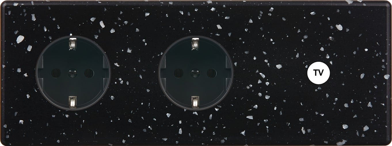 MODELEC - Façade Hitera Terrazzo Noir Triple Horizontale PCK Pck B1