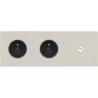 MODELEC - Façade "M" Nickel Brosse Triple Horizontale 1 Prise 1 Prise 1 Prise Tv magnétiq