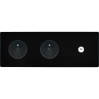 MODELEC - Façade "M" Noir Mat Triple Horizontale 1 Prise 1 Prise 1 Prise Tv magnétique