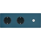 MODELEC - Façade "M" Gris Mat Trip Horiz 1 Prise Schuko 1 Prise Schuko 1 Prise Tv magnétiq