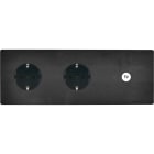 MODELEC - Façade "M" Acier Verni Triple Horizontale 2 Prises Schuko 1 Prise Tv magnétique