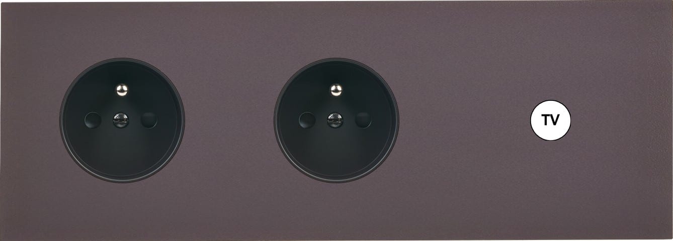MODELEC - Façade Désir Anthracite Mat Triple Horizontale PC Pc C1