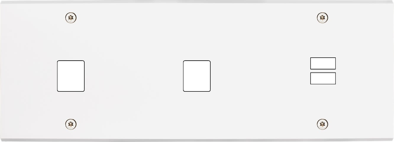 MODELEC - Façade Confidence Laiton Blanc Mat Triple Horizontale M1 M1 U1 Vis