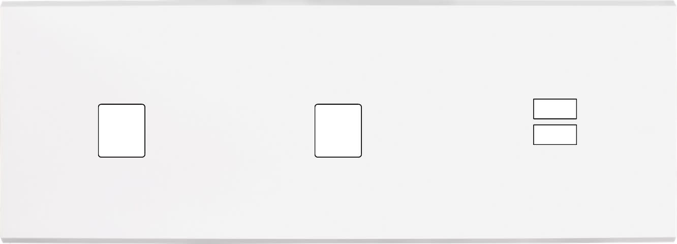 MODELEC - Façade Confidence Laiton Blanc Mat Triple Horizontale M1 M1 U1