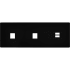 MODELEC - Façade "M" Noir Mat Triple Horizontale 1 Media 1 Media 1 Chargeur USB magnétique