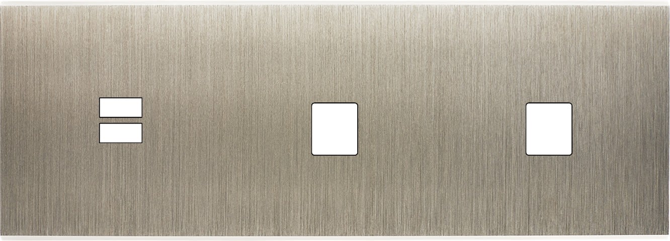 MODELEC - Façade Confidence Laiton Acier Brosse Triple Horizontale U1 M1 M1