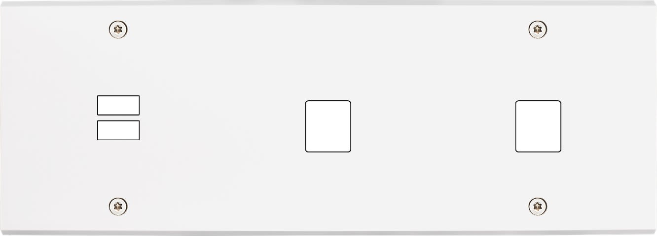 MODELEC - Façade Confidence Laiton Blanc Mat Triple Horizontale U1 M1 M1 Vis