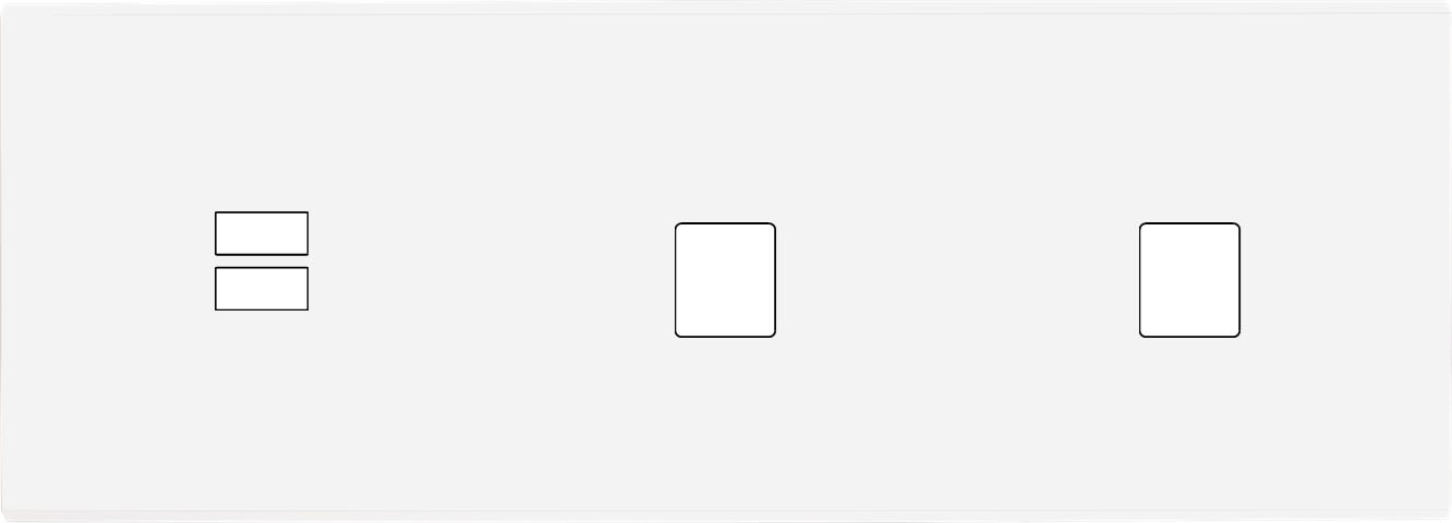 MODELEC - Façade Confidence Laiton Blanc Email Triple Horizontale U1 M1 M1