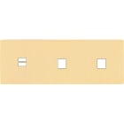 MODELEC - Façade "M" Laiton Brosse Triple Horizont 1 Chargeur USB 1 Media 1 Media magnétiq