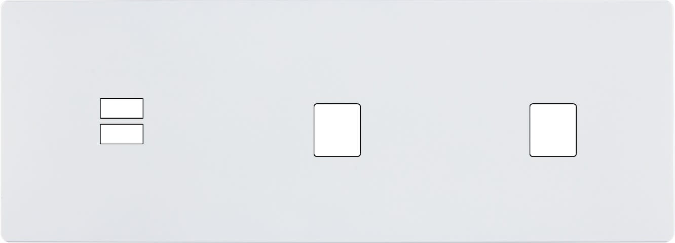 MODELEC - Façade "M" Blanc Mat Triple Horizontale 1 Chargeur USB 1 Media 1 Media magnétiq