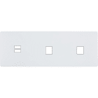 MODELEC - Façade "M" Blanc Mat Triple Horizontale 1 Chargeur USB 1 Media 1 Media magnétiq